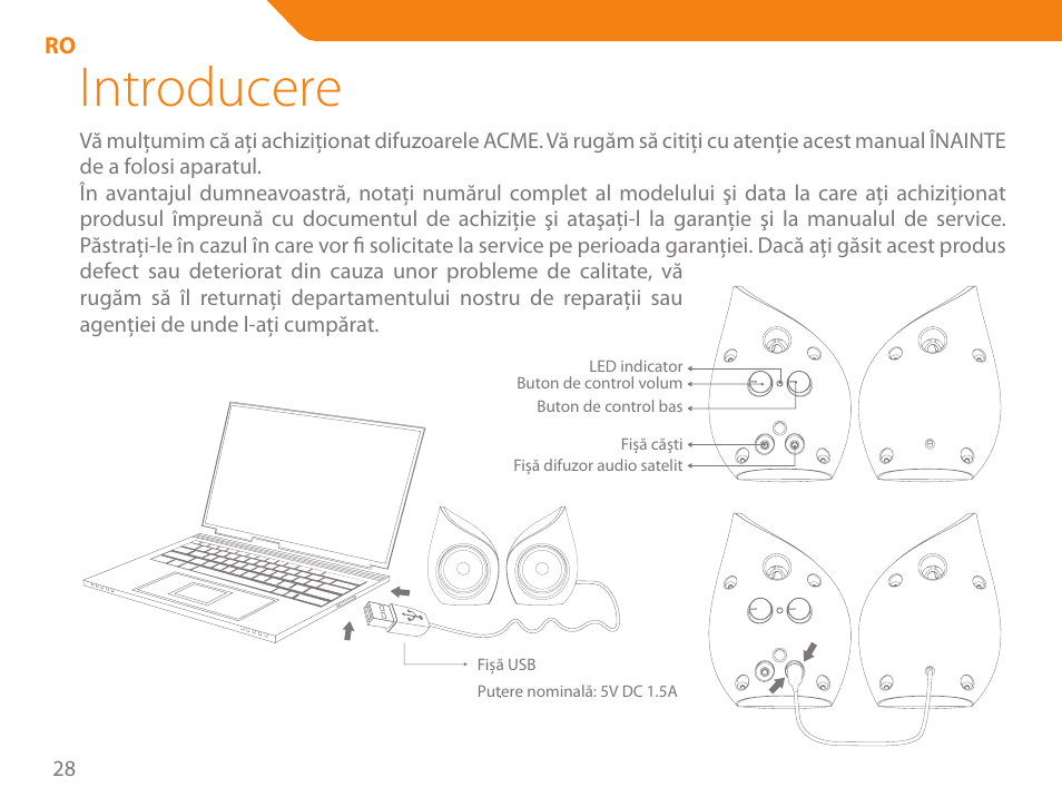 Introducere | Acme SS111 User Manual | Page 28 / 56
