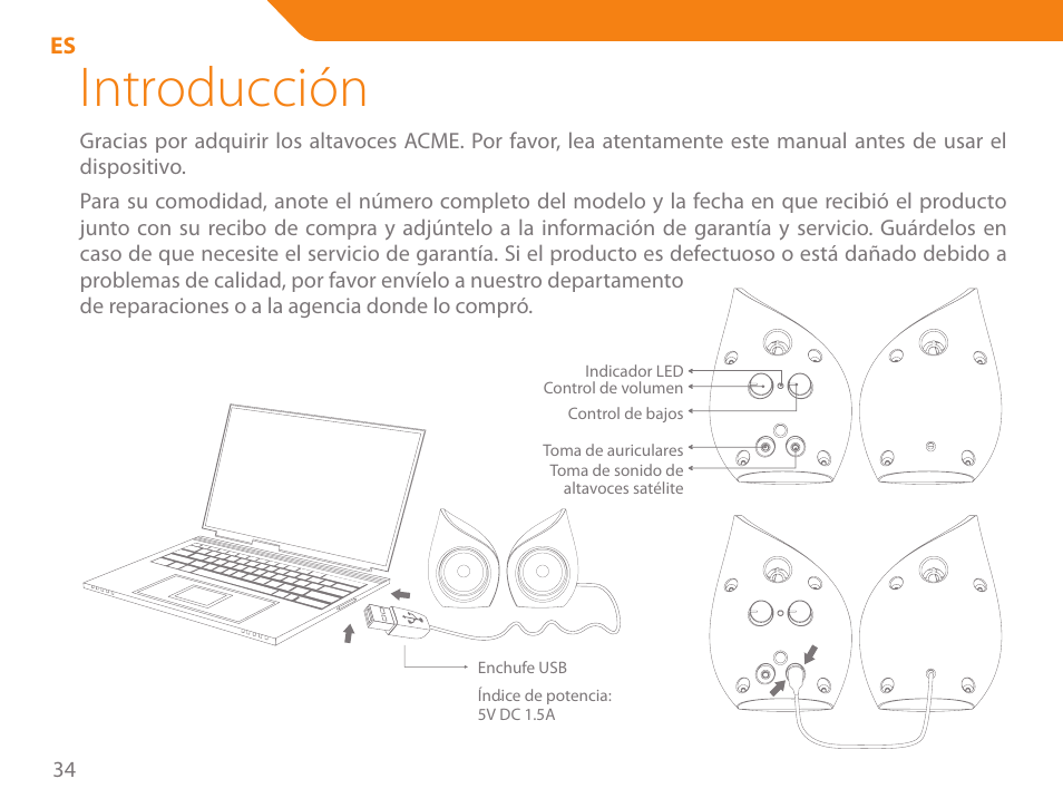 Introducción | Acme SS111 User Manual | Page 34 / 56