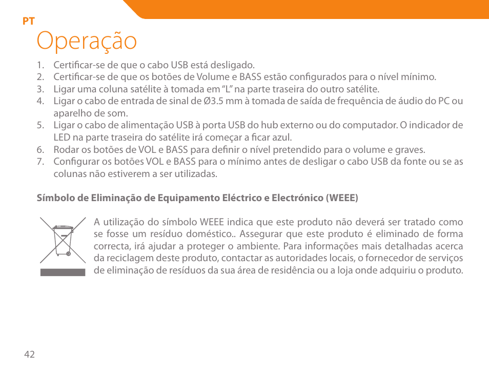 Operação | Acme SS111 User Manual | Page 42 / 56