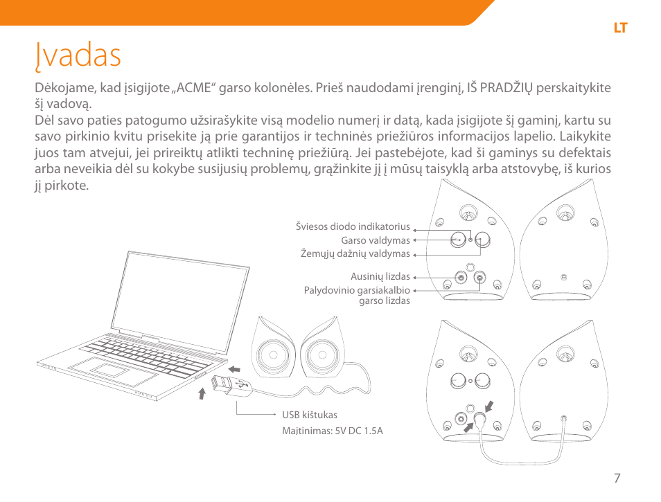 Įvadas | Acme SS111 User Manual | Page 7 / 56