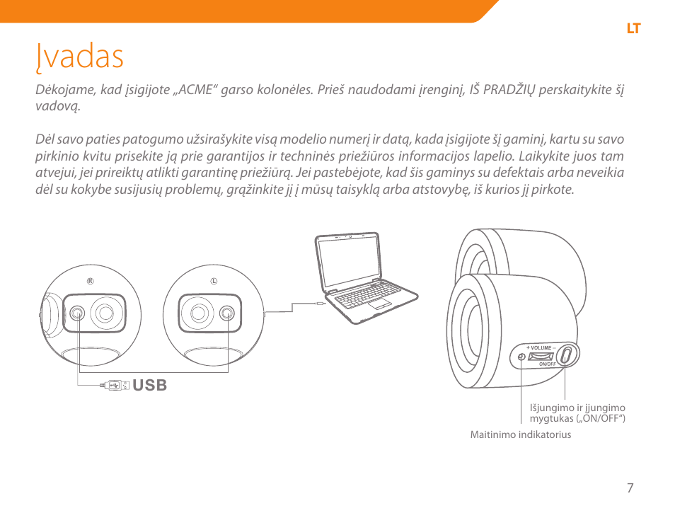 Įvadas | Acme SS-109 User Manual | Page 7 / 54