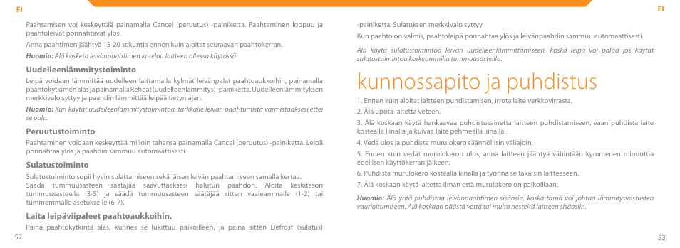Kunnossapito ja puhdistus | Acme TE-100 User Manual | Page 27 / 46