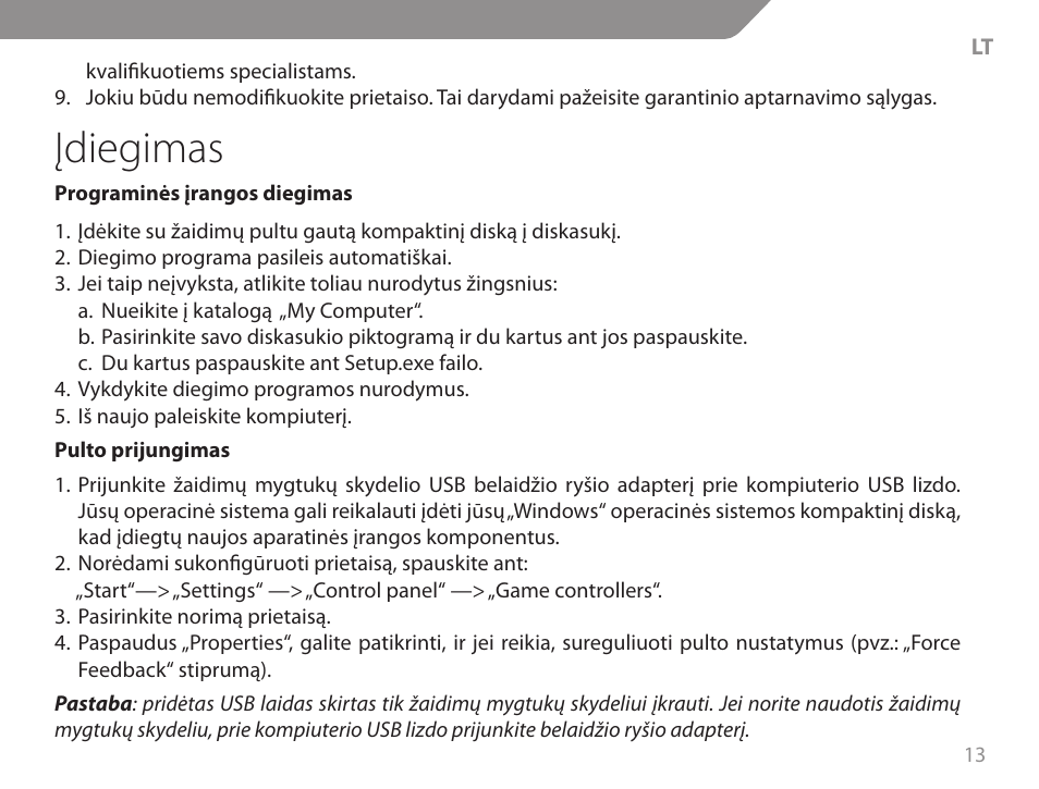 Įdiegimas | Acme GW01 User Manual | Page 13 / 96