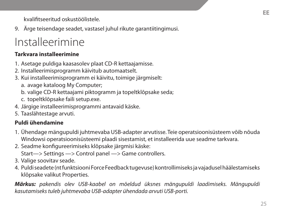 Installeerimine | Acme GW01 User Manual | Page 25 / 96