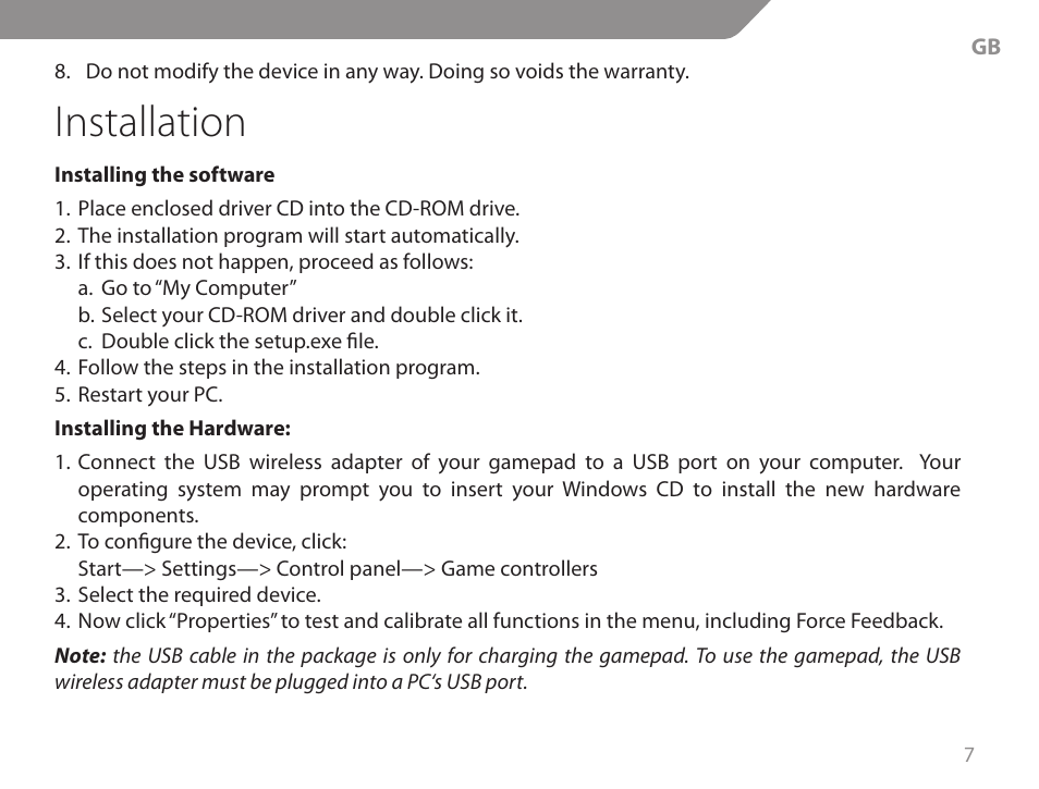 Installation | Acme GW01 User Manual | Page 7 / 96