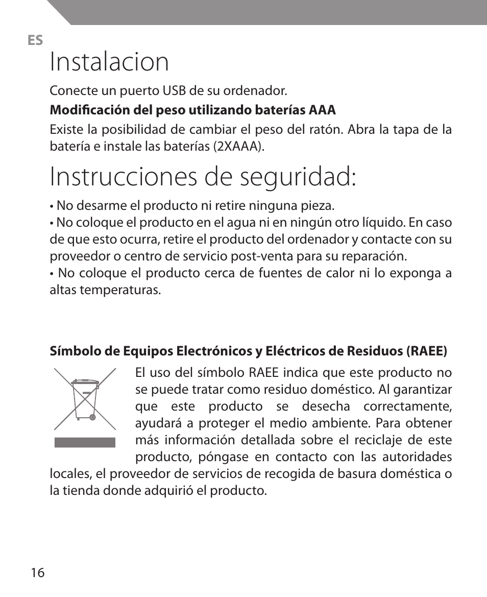 Instalacion, Instrucciones de seguridad | Acme MS11 User Manual | Page 16 / 32