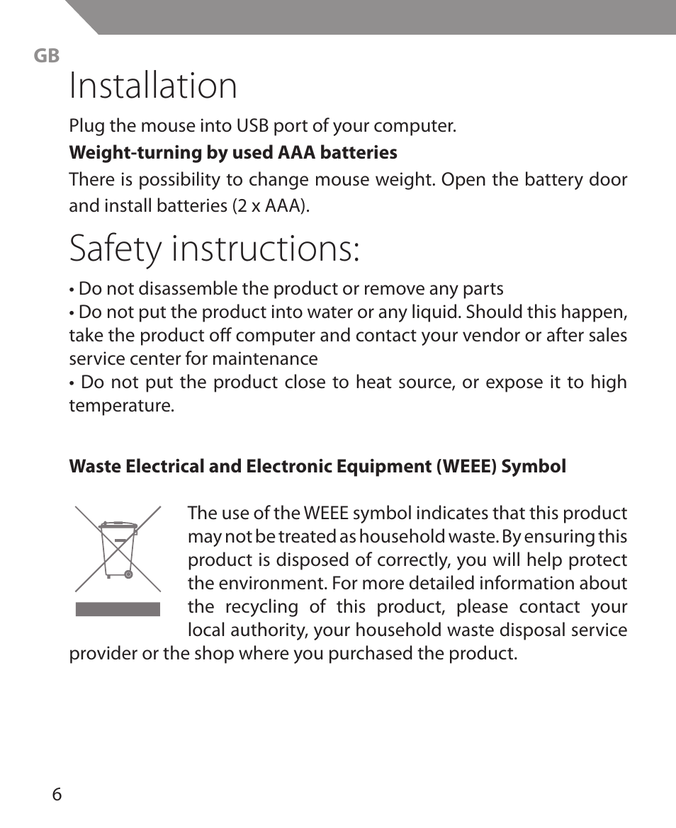 Installation, Safety instructions | Acme MS11 User Manual | Page 6 / 32