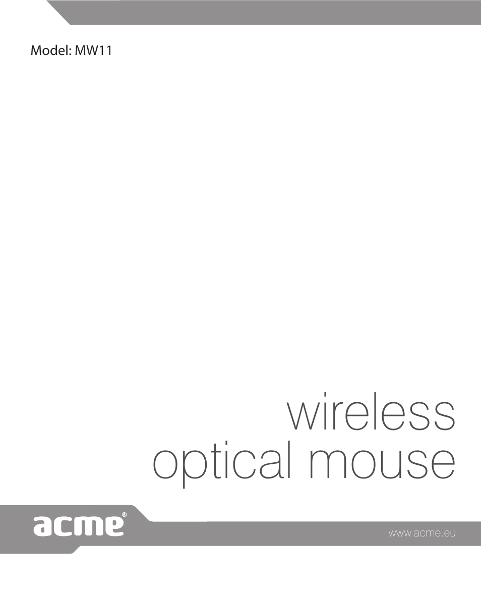 Wireless optical mouse | Acme MW11 User Manual | Page 44 / 44