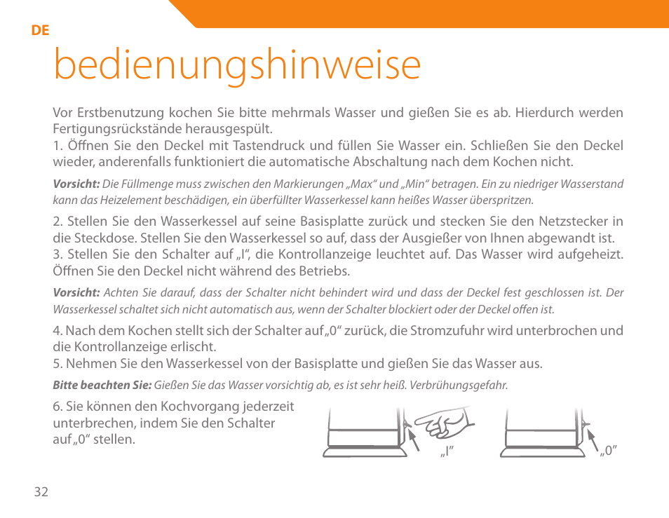 Bedienungshinweise | Acme KB-100 User Manual | Page 32 / 76