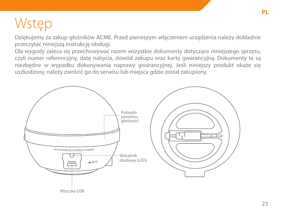 Wstęp | Acme SP102 User Manual | Page 23 / 68