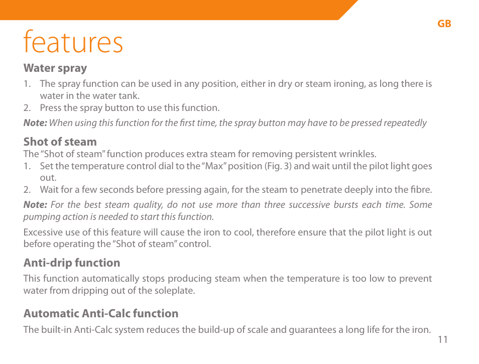 Features | Acme IB-100 User Manual | Page 11 / 126