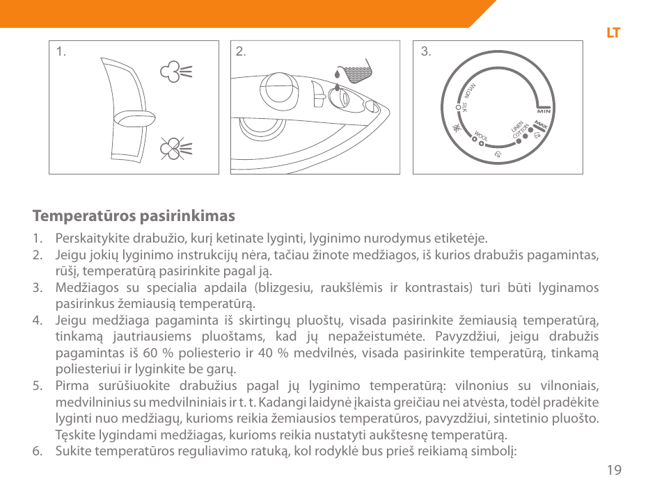 Temperatūros pasirinkimas | Acme IB-100 User Manual | Page 19 / 126