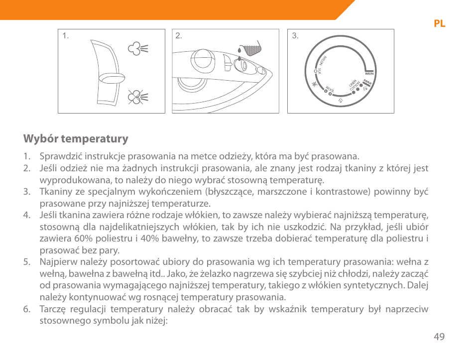 Wybór temperatury | Acme IB-100 User Manual | Page 49 / 126