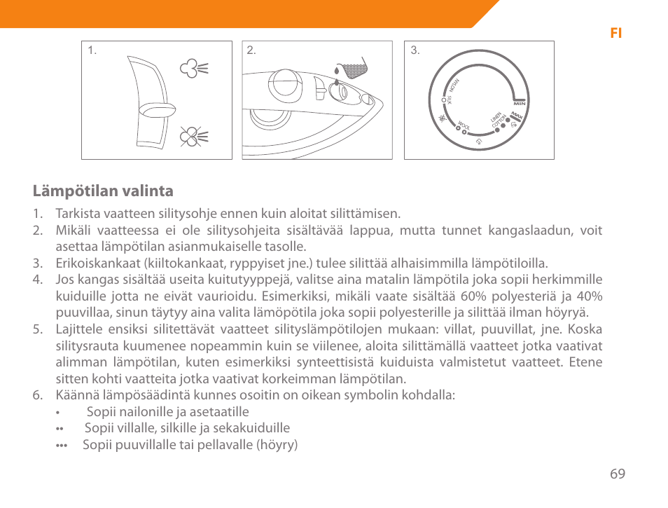 Lämpötilan valinta | Acme IB-100 User Manual | Page 69 / 126