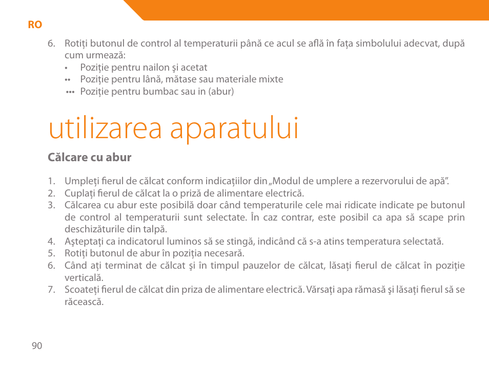 Utilizarea aparatului | Acme IB-100 User Manual | Page 90 / 126