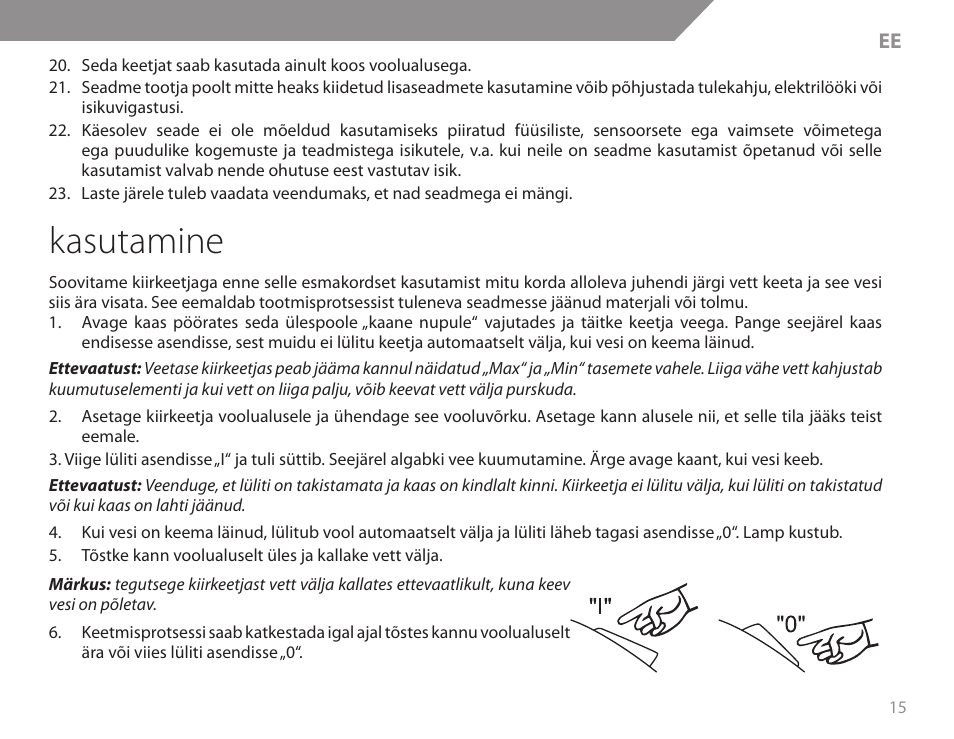 Kasutamine | Acme KB200 User Manual | Page 15 / 66