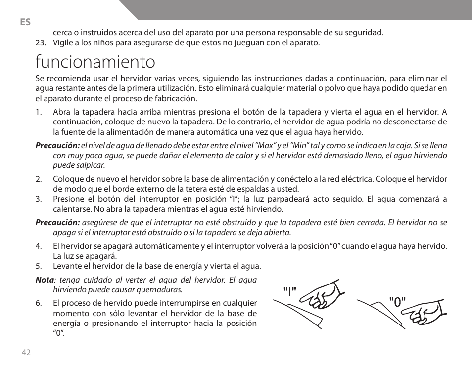 Funcionamiento | Acme KB200 User Manual | Page 42 / 66