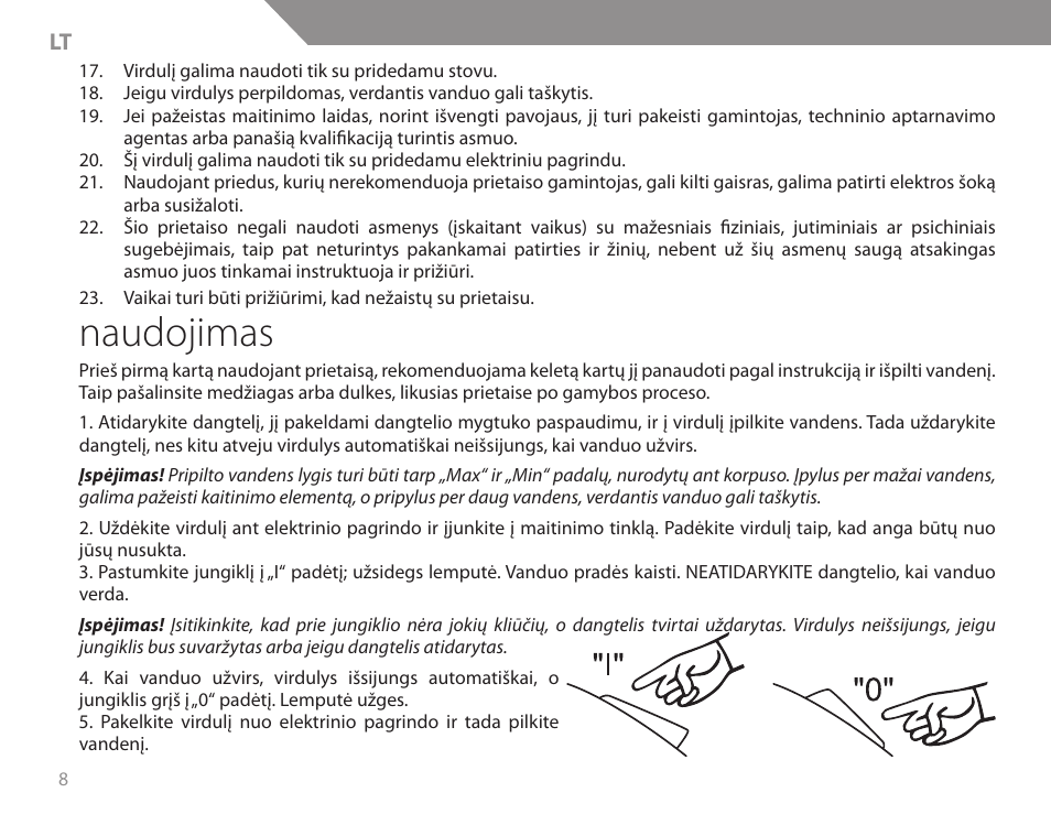 Naudojimas | Acme KB200 User Manual | Page 8 / 66