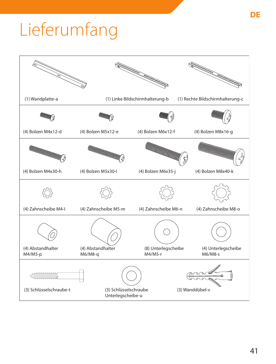 Lieferumfang, 41 de | Acme PLB114B User Manual | Page 41 / 100