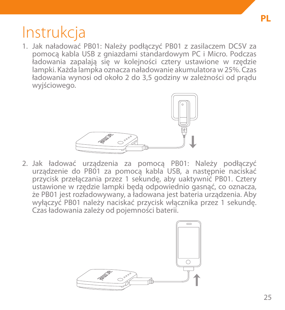 Instrukcja | Acme PB01 User Manual | Page 25 / 40