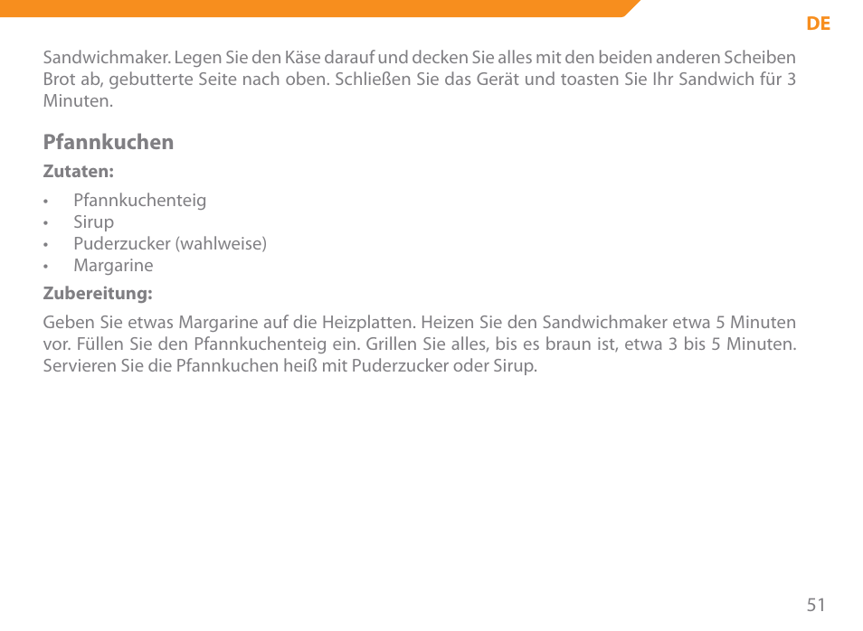 Pfannkuchen | Acme SE-100 User Manual | Page 51 / 102