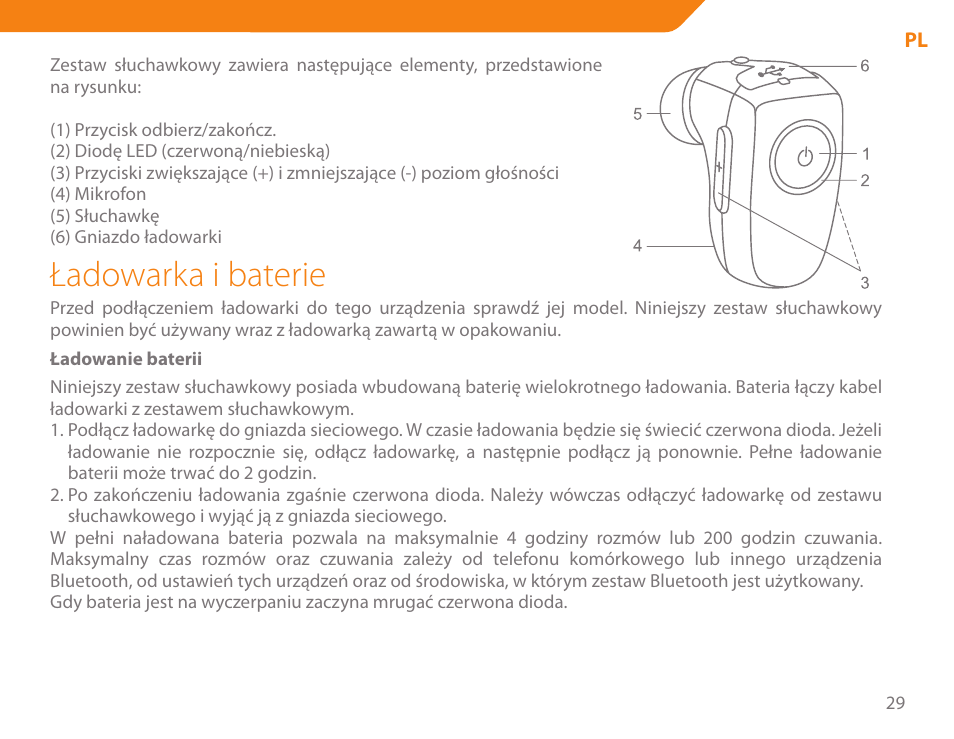 Ładowarka i baterie | Acme BH-01 User Manual | Page 29 / 92