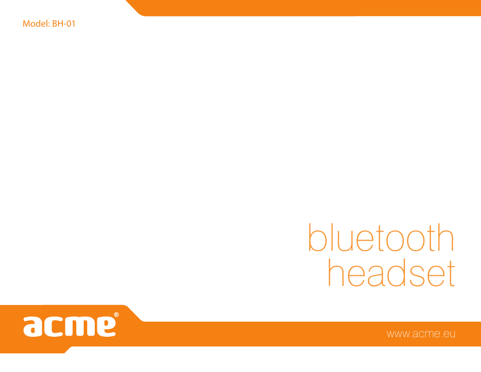 Bluetooth headset | Acme BH-01 User Manual | Page 92 / 92