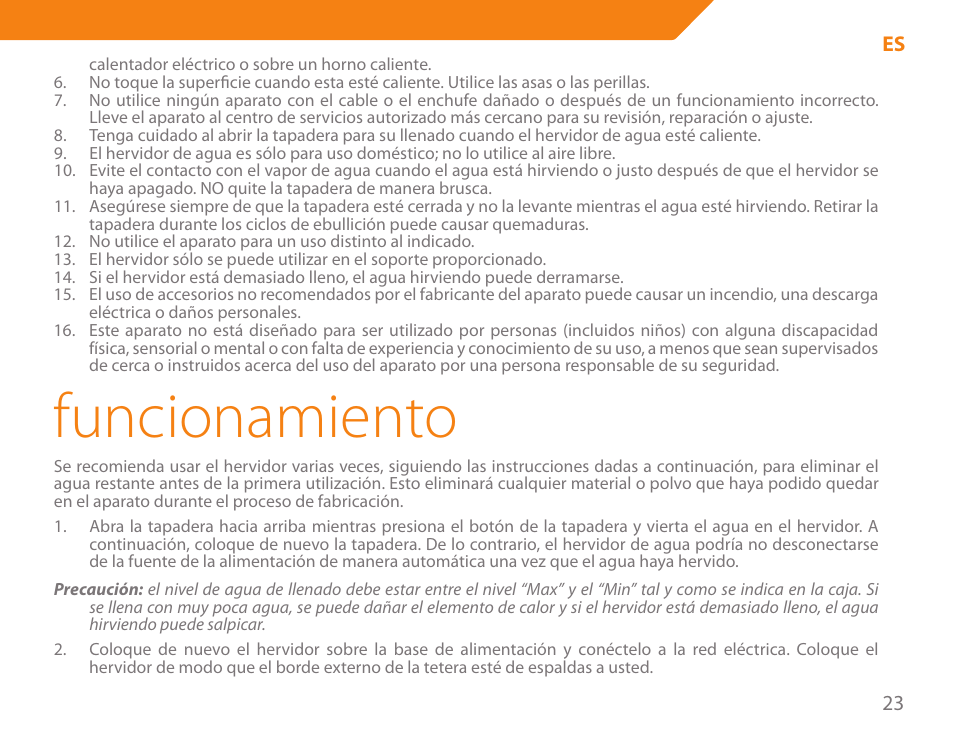 Funcionamiento | Acme KE300 User Manual | Page 23 / 56