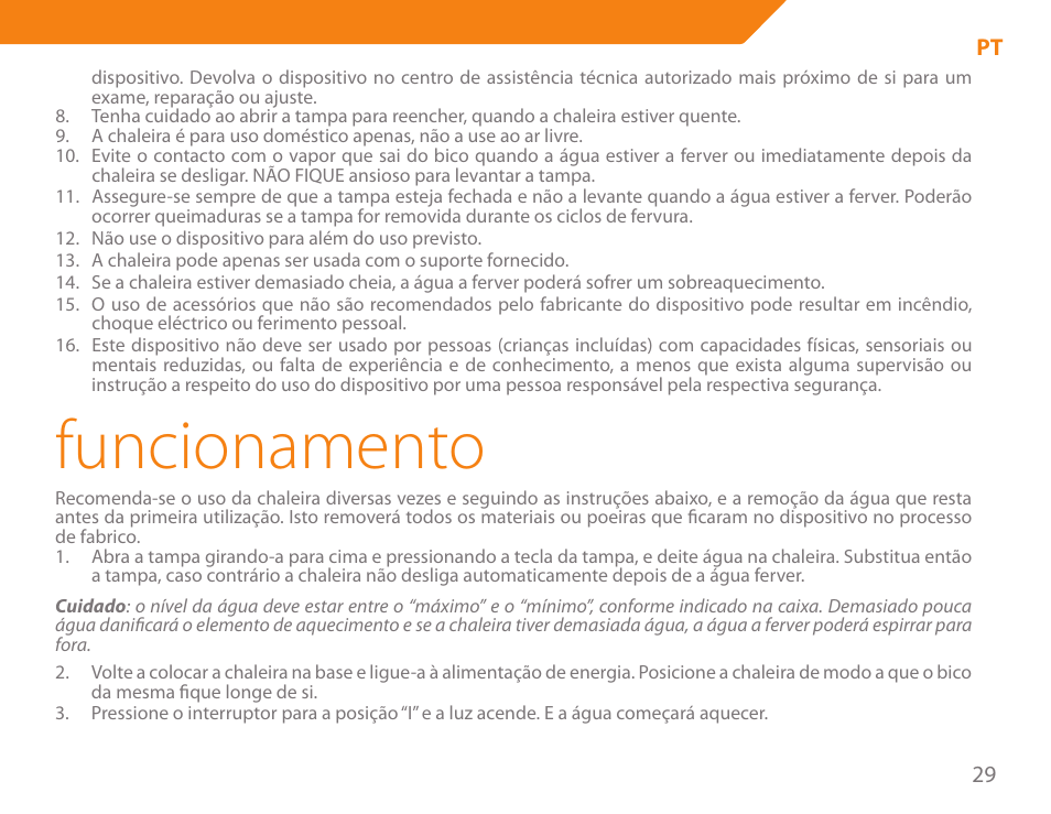Funcionamento | Acme KE300 User Manual | Page 29 / 56