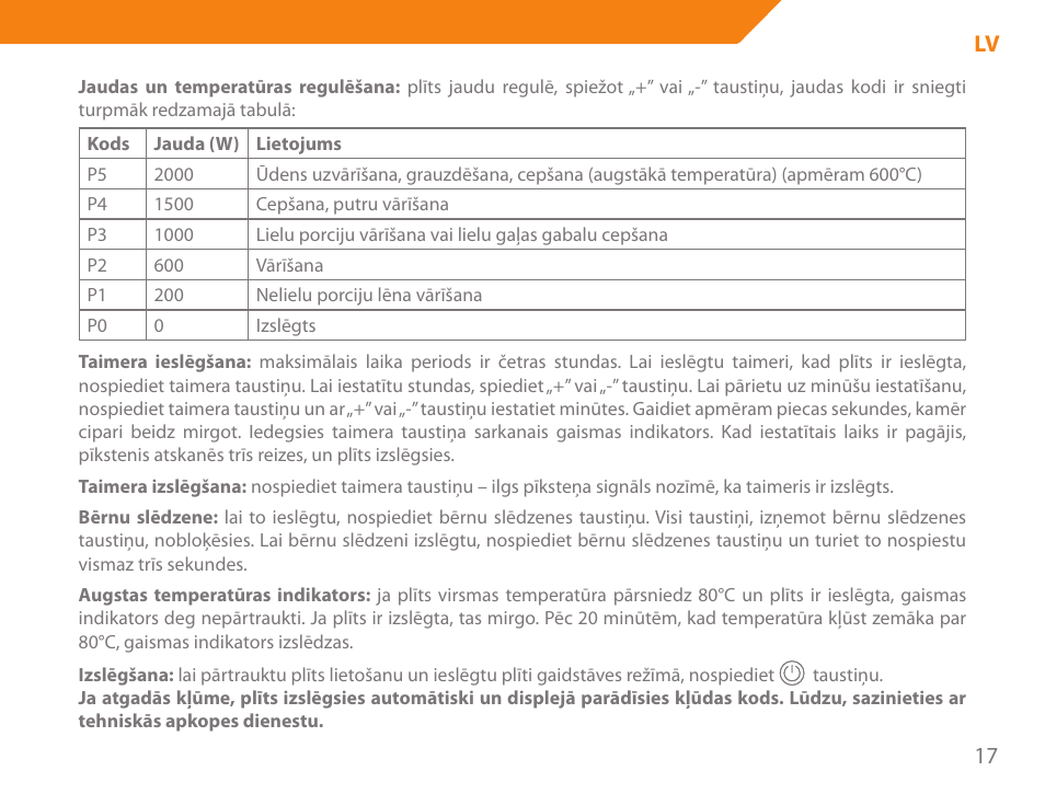17 lv | Acme GH200 User Manual | Page 17 / 48