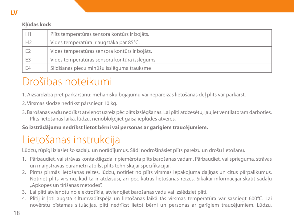 Lietošanas instrukcija | Acme GH200 User Manual | Page 18 / 48