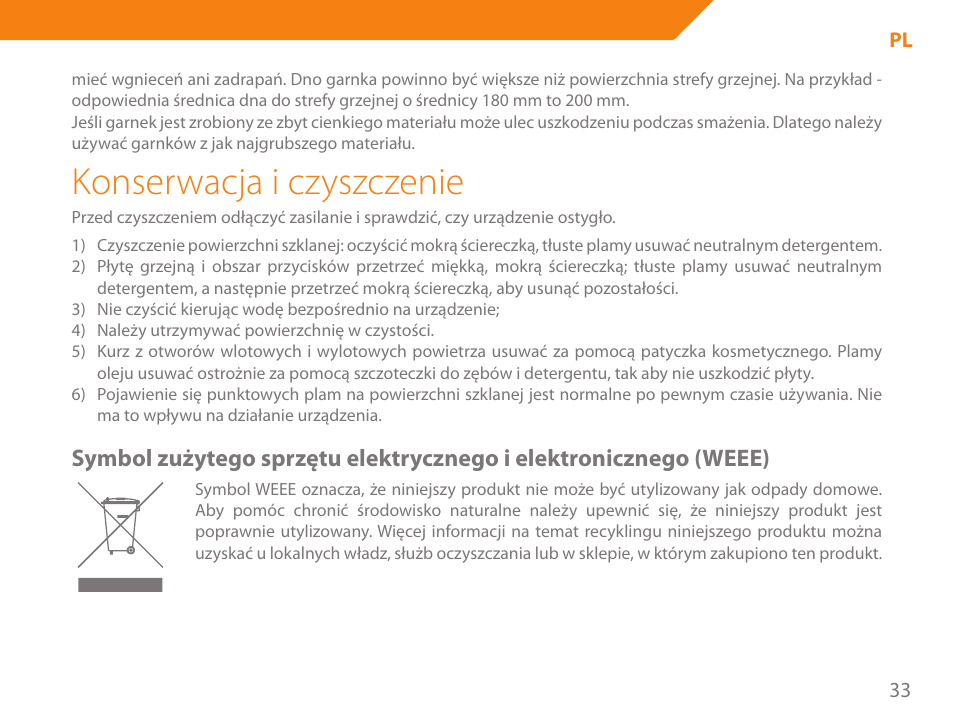 Konserwacja i czyszczenie | Acme GH200 User Manual | Page 33 / 48