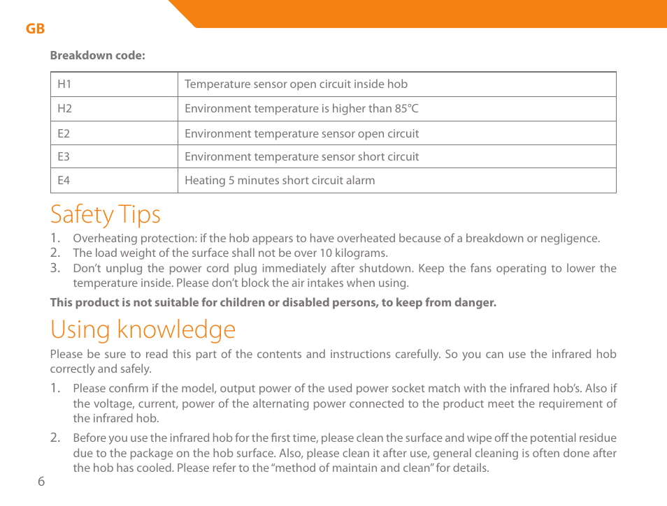 Safety tips, Using knowledge | Acme GH200 User Manual | Page 6 / 48