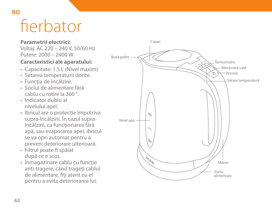 Fierbator | Acme KA300 User Manual | Page 44 / 76