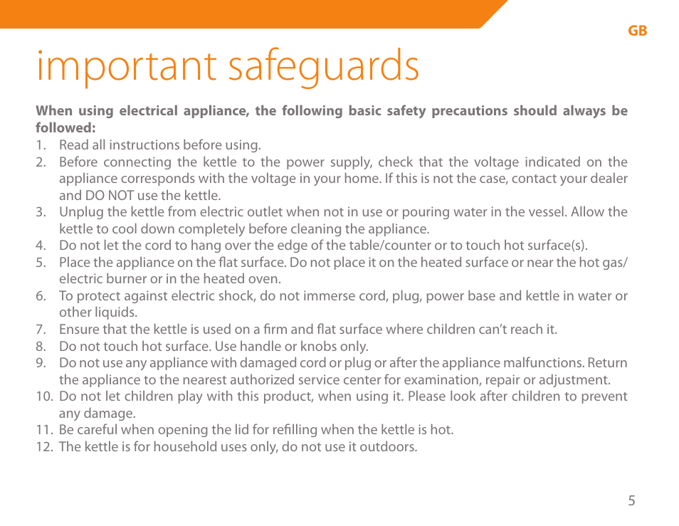 Important safeguards | Acme KA300 User Manual | Page 5 / 76