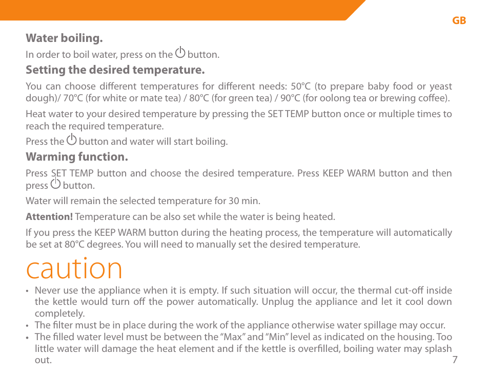Caution | Acme KA300 User Manual | Page 7 / 76