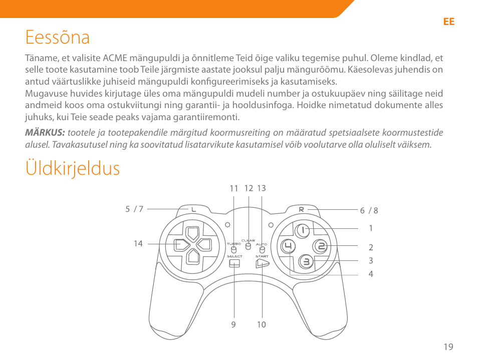 Eessõna, Üldkirjeldus | Acme GS03 User Manual | Page 19 / 76