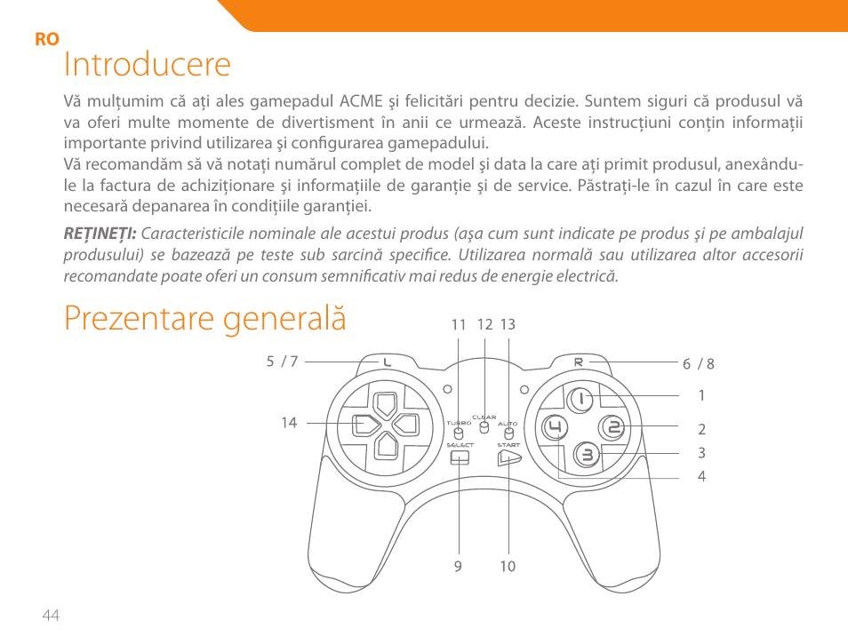 Introducere, Prezentare generală | Acme GS03 User Manual | Page 44 / 76