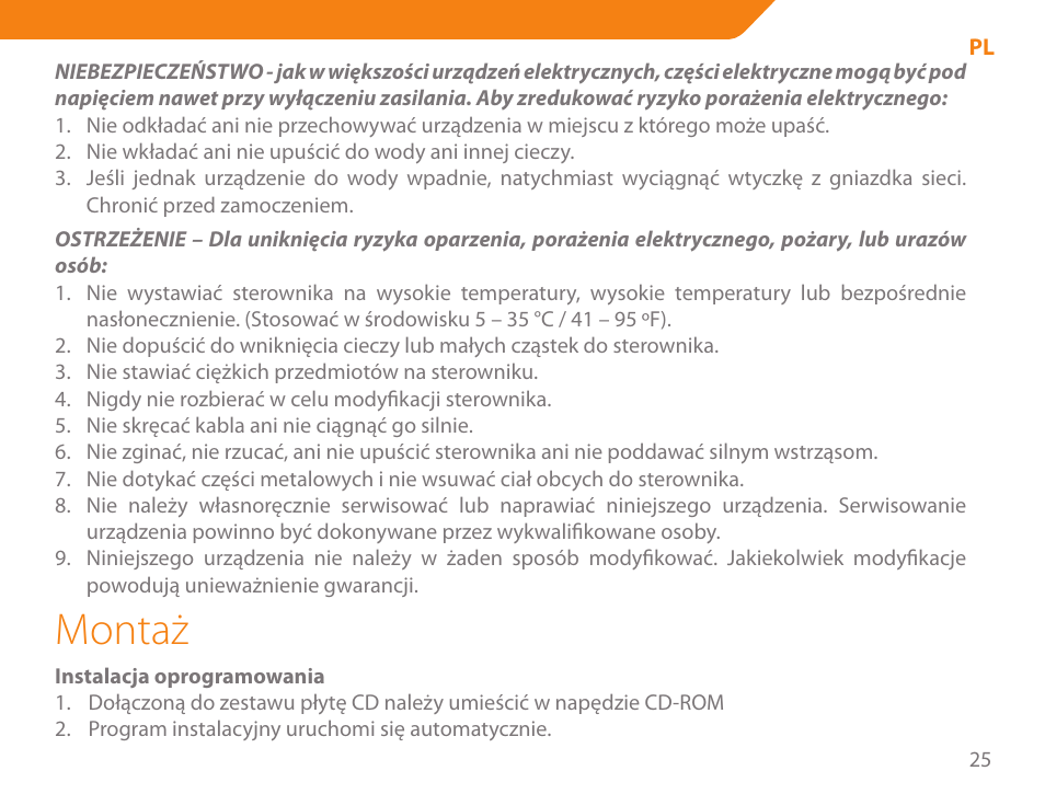 Montaż | Acme GA03 User Manual | Page 25 / 80