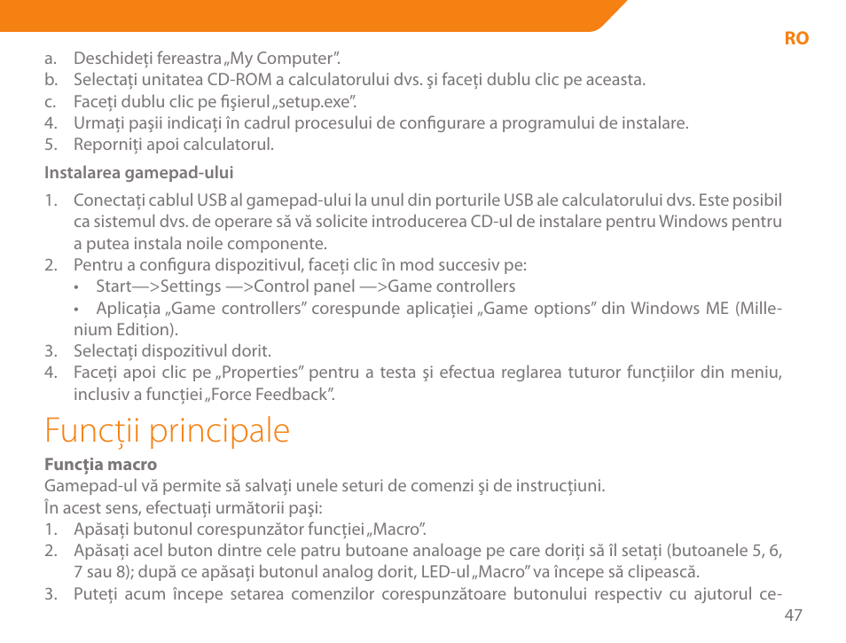 Funcţii principale | Acme GA03 User Manual | Page 47 / 80
