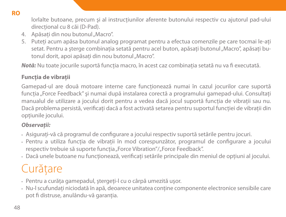 Curăţare | Acme GA03 User Manual | Page 48 / 80