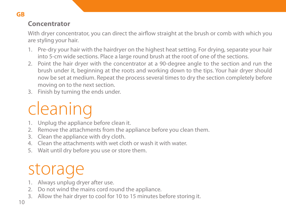 Cleaning, Storage | Acme HD-210I User Manual | Page 10 / 90