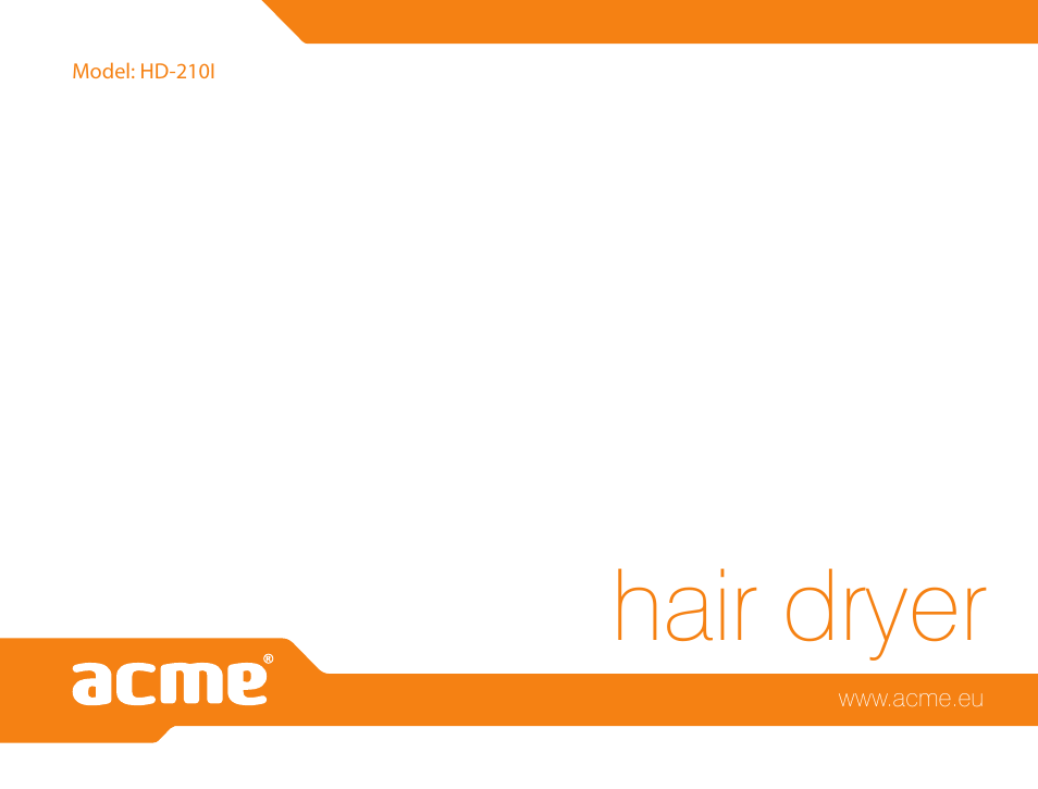 Hair dryer | Acme HD-210I User Manual | Page 90 / 90