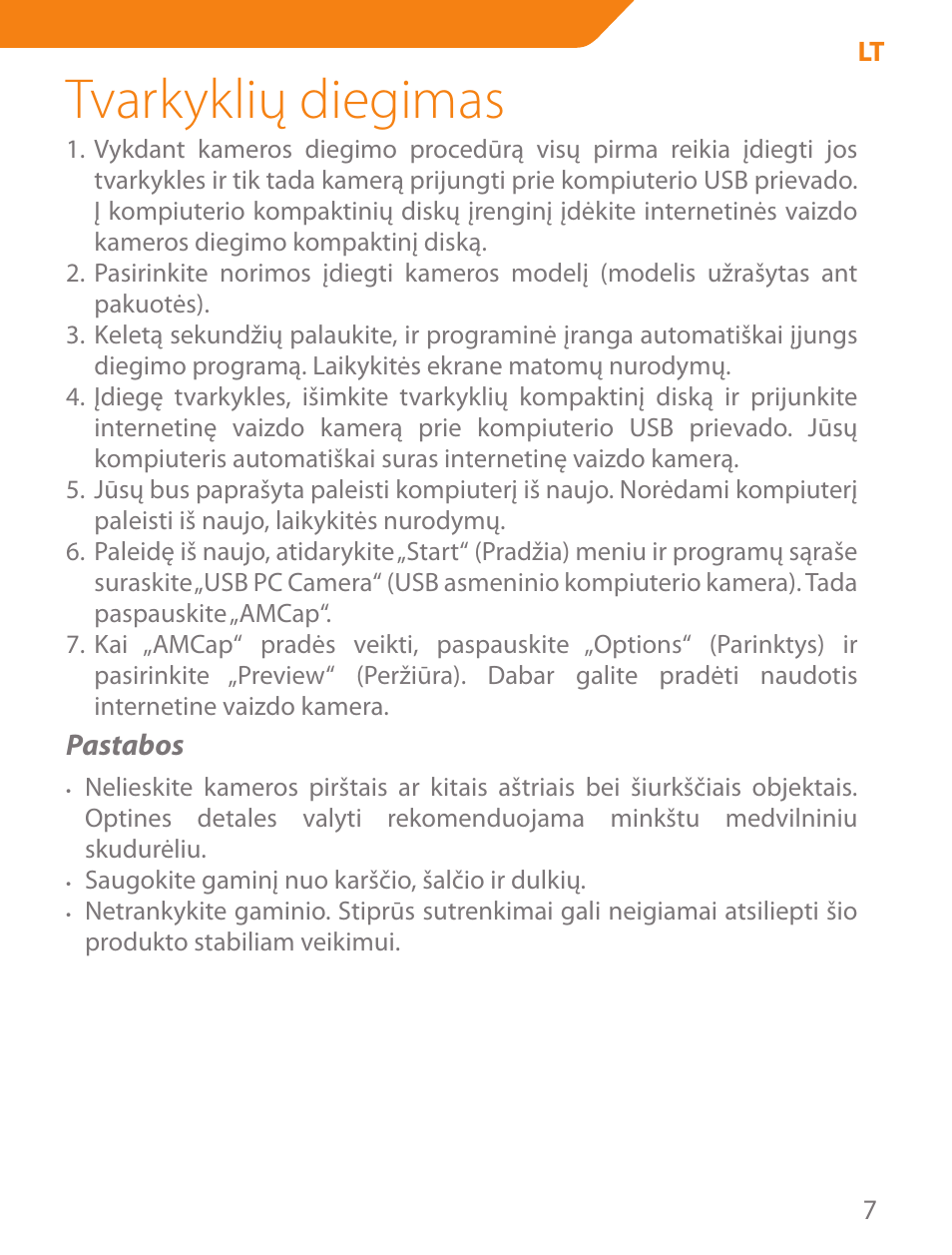 Tvarkyklių diegimas | Acme CA03 User Manual | Page 7 / 40