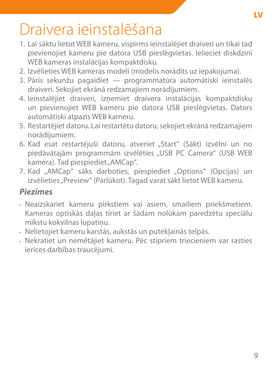 Draivera ieinstalēšana | Acme CA03 User Manual | Page 9 / 40