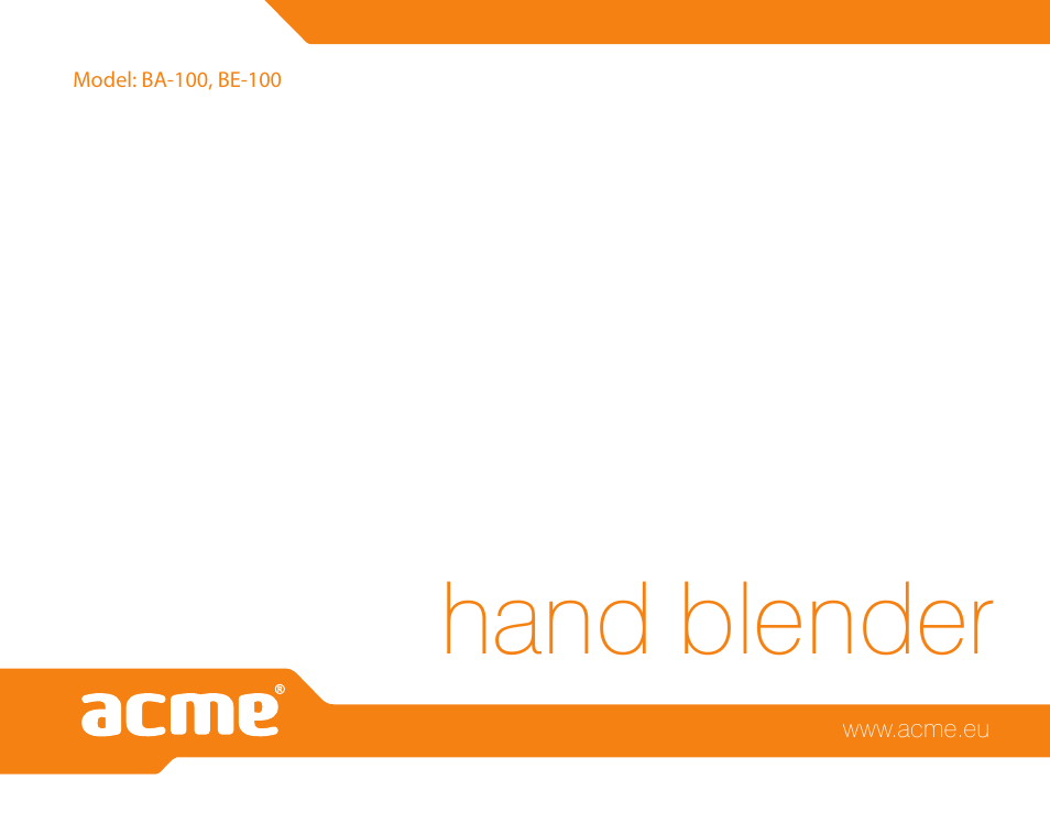 Hand blender | Acme BE-100 User Manual | Page 88 / 88