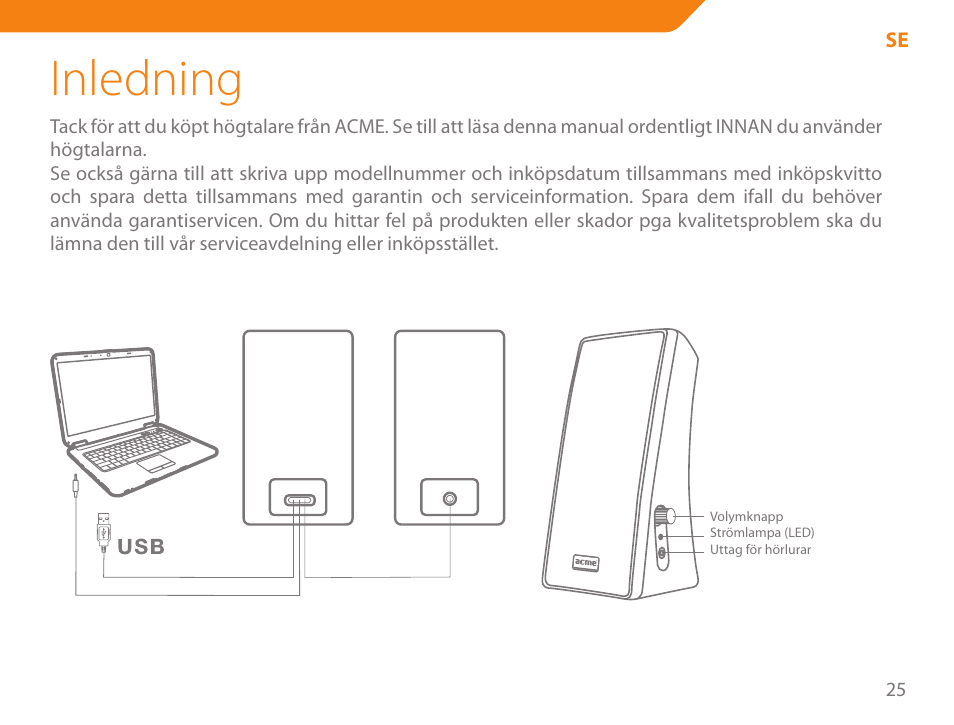 Inledning | Acme SS-108 User Manual | Page 25 / 52