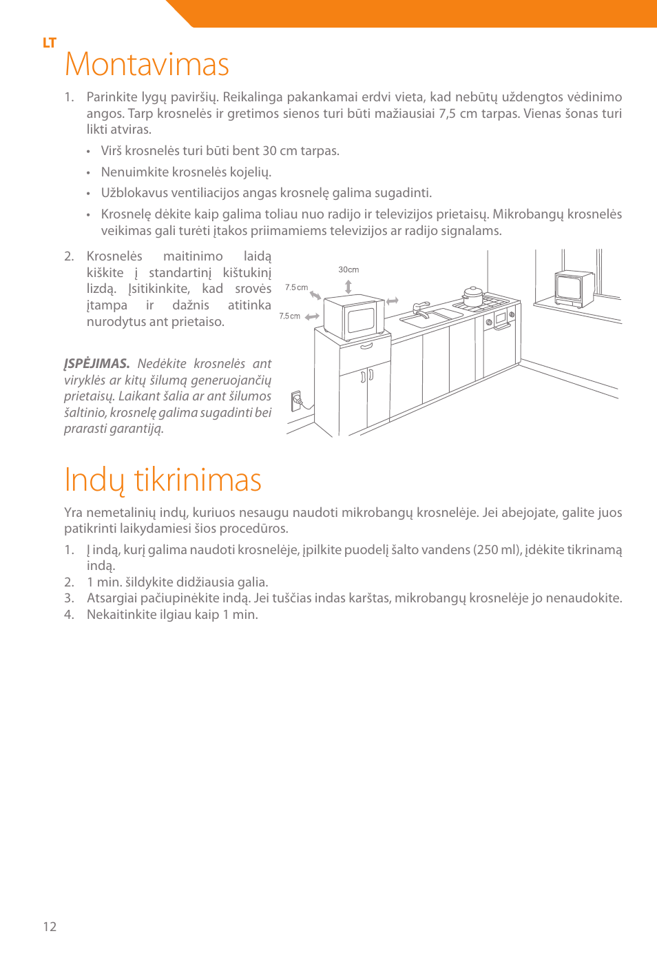 Montavimas, Indų tikrinimas | Acme WE100 User Manual | Page 12 / 90