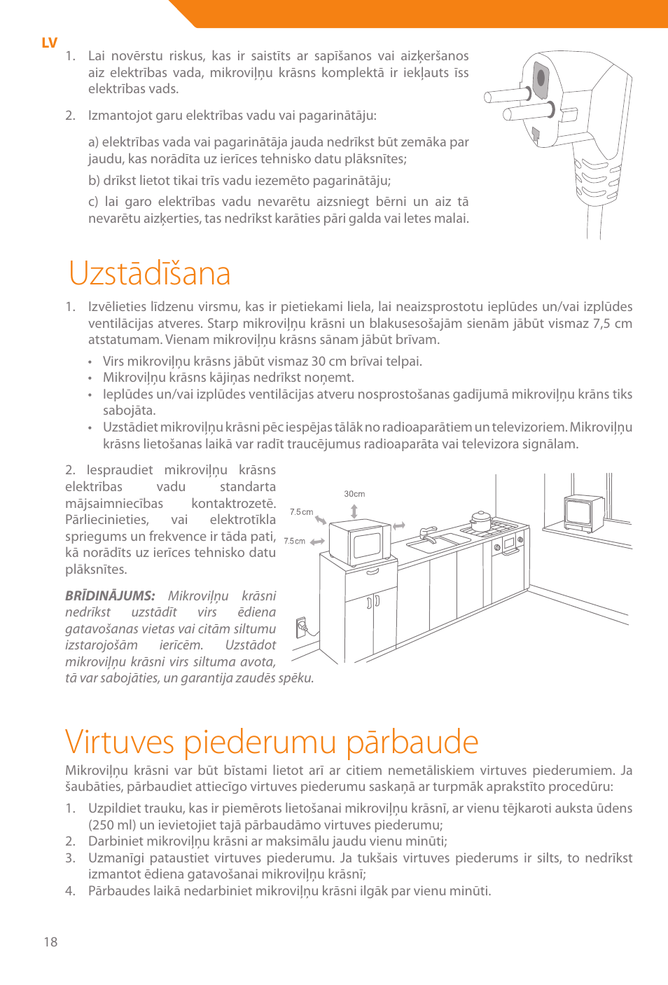 Uzstādīšana, Virtuves piederumu pārbaude | Acme WE100 User Manual | Page 18 / 90