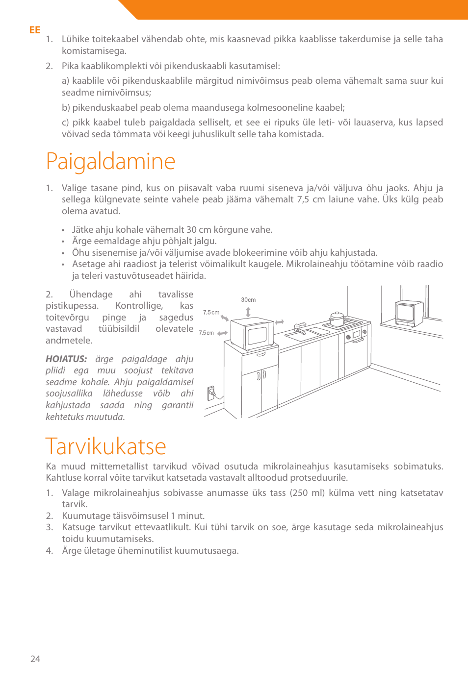 Paigaldamine, Tarvikukatse | Acme WE100 User Manual | Page 24 / 90